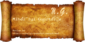Mihályi Gusztáv névjegykártya