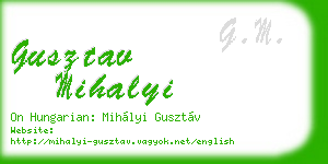 gusztav mihalyi business card