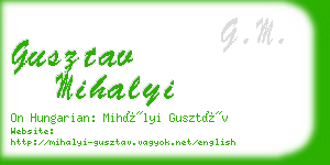 gusztav mihalyi business card